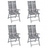 Cadeiras jardim reclináveis c/ almofadões 4 pcs acácia maciça 1