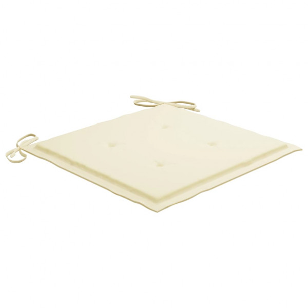 Cojines de silla de jardín 6 uds tela Oxford crema 50x50x3 cm M 3