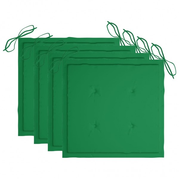 Cojines de silla de jardín 4 uds tela Oxford verde 50x50x3 cm D