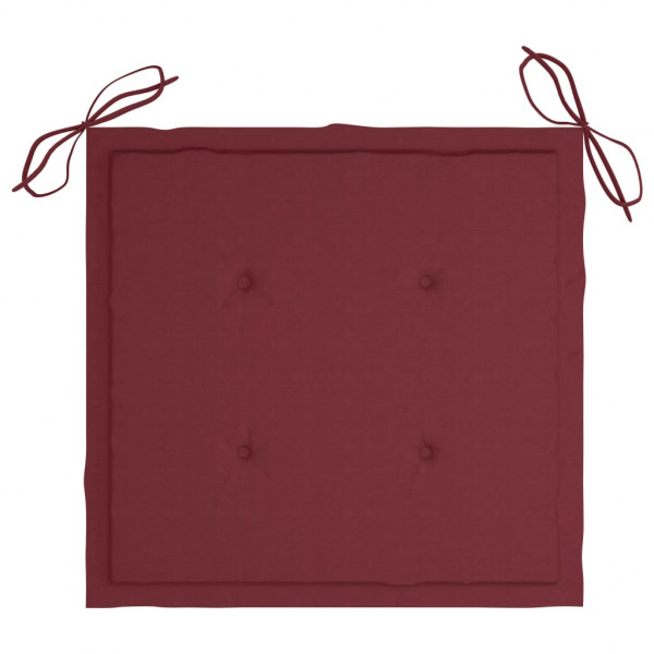 Cojines silla de jardín 4 uds tela Oxford rojo tinto 50x50x3 cm M 2