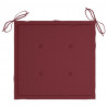 Cojines silla de jardín 4 uds tela Oxford rojo tinto 50x50x3 cm 2