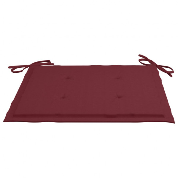 Cojines silla de jardín 4 uds tela Oxford rojo tinto 50x50x3 cm M 4