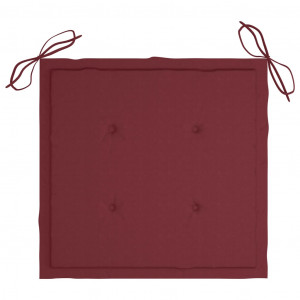 Cojines de silla de jardín 6 uds tela rojo tinto 50x50x3 cm H