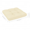 Cojín para sofá de palets tela crema 60x60x12 cm 4