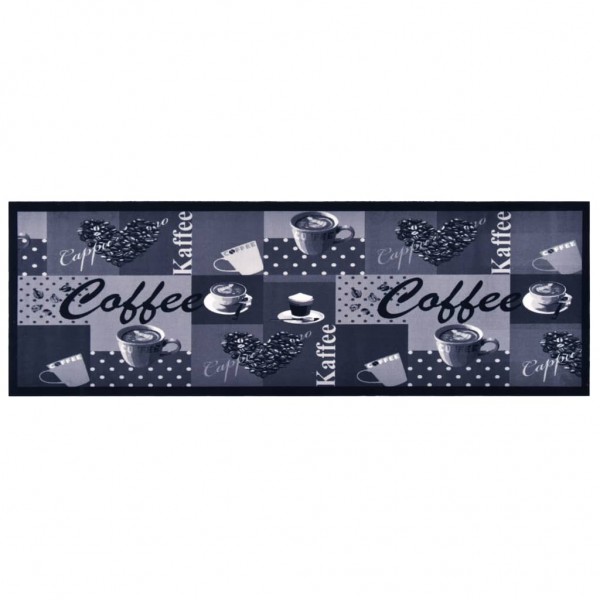 Alfombra de cocina lavable Coffee azul 45x150 cm D
