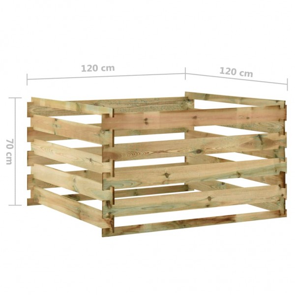 Compostador con listones madera pino impregnada 120x120x70 cm M 5
