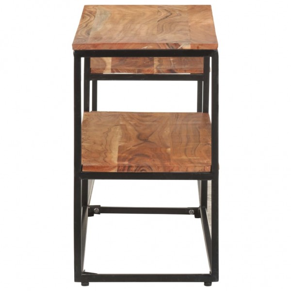 Mueble de TV de madera maciza de acacia 180x30x50 cm M 3