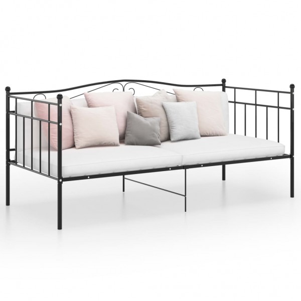 Estructura de sofá cama de metal negro 90x200 cm D
