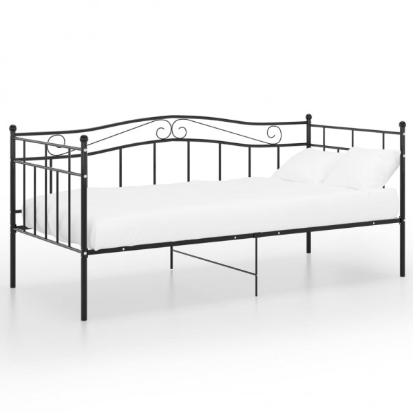 Sofá-cama 90x200 cm metal preto M 2