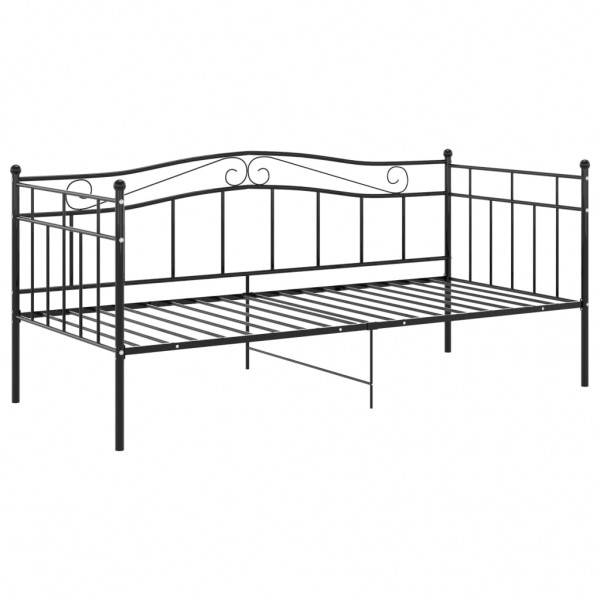 Estructura de sofá cama de metal negro 90x200 cm M 3