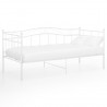 Estructura de sofá cama de metal blanco 90x200 cm 2
