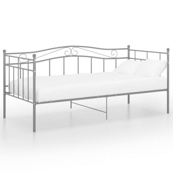 Sofá-cama 90x200 cm metal cinzento M 2