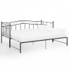 Estructura de sofá cama extraíble de metal negro 90x200 cm 2