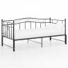 Estructura de sofá cama extraíble de metal negro 90x200 cm 3