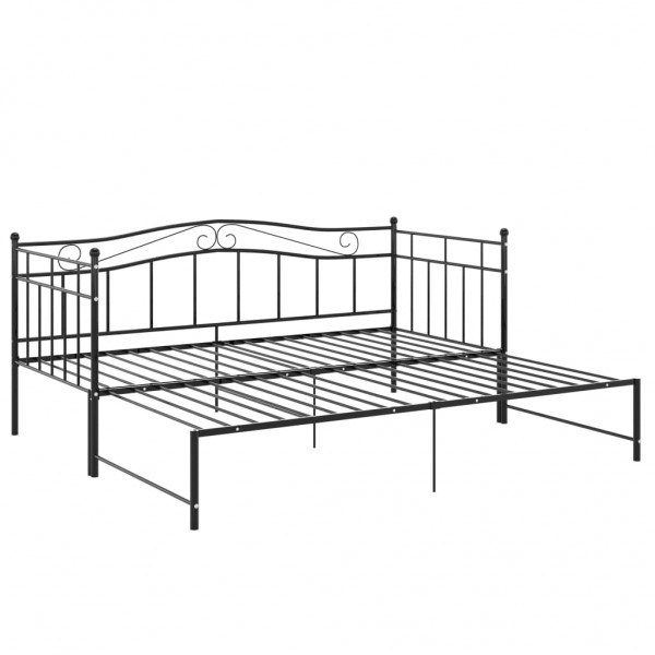 Estructura de sofá cama extraíble de metal negro 90x200 cm M 4