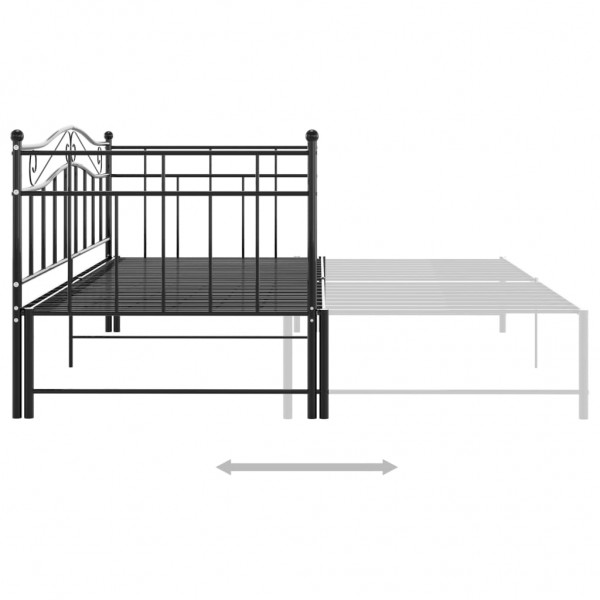 Estrutura sofá-cama de puxar 90x200 cm metal preto M 5