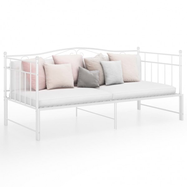 Estructura de sofá cama extraíble de metal blanco 90x200 cm D