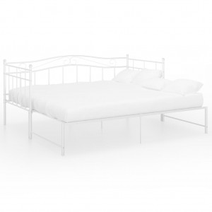 Estructura de sofá cama extraíble de metal blanco 90x200 cm H