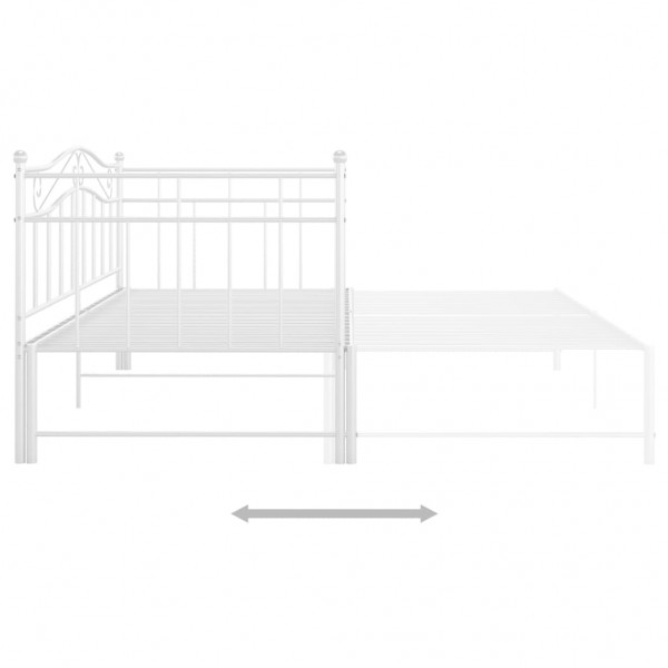 Estructura de sofá cama extraíble de metal blanco 90x200 cm M 5