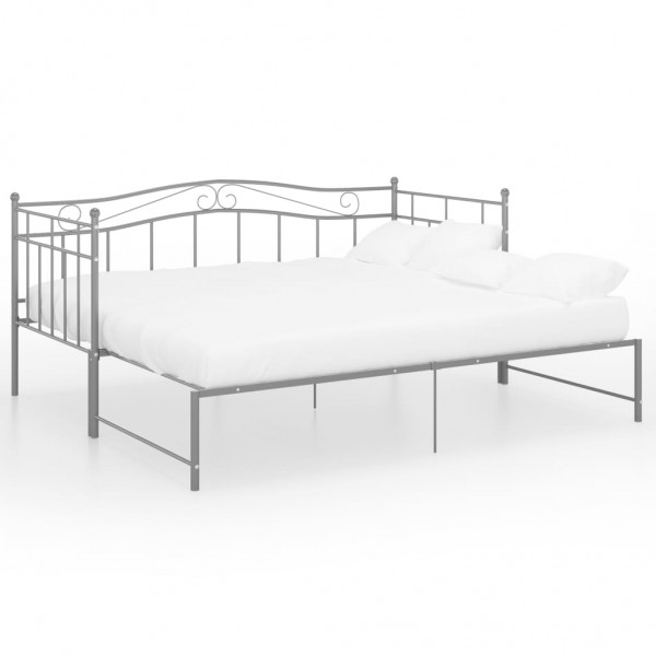 Estructura de sofá cama extraíble de metal gris 90x200 cm M 2