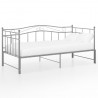 Estructura de sofá cama extraíble de metal gris 90x200 cm 3