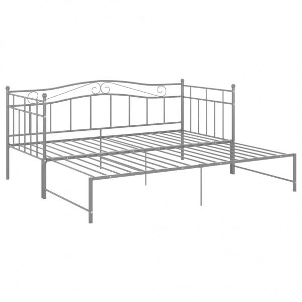 Estructura de sofá cama extraíble de metal gris 90x200 cm M 4