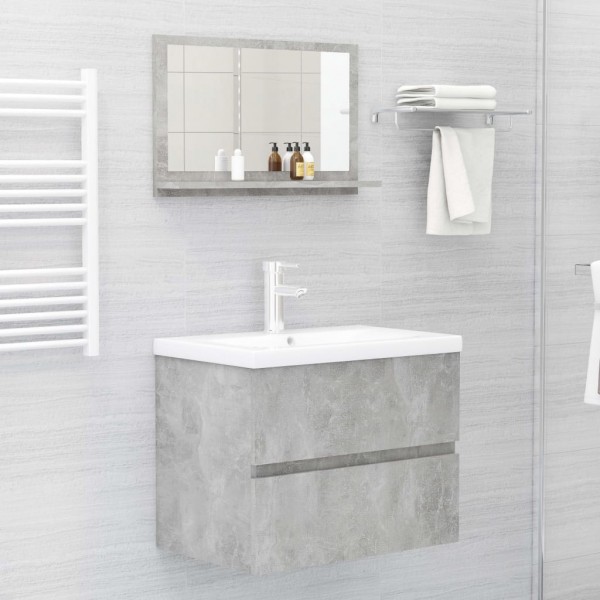 Espejo de baño madera contrachapada gris hormigón 60x10.5x37 cm M 4