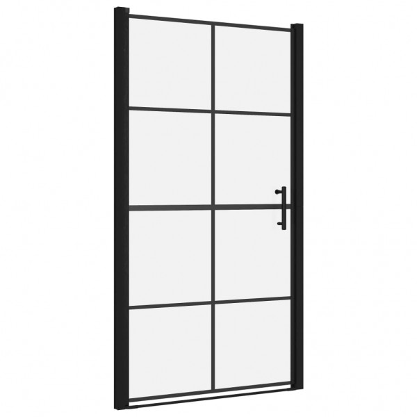 Puertas de ducha de vidrio templado negro 100x178 cm M 2