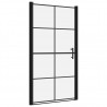 Puertas de ducha de vidrio templado negro 100x178 cm 2