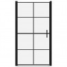 Puertas de ducha de vidrio templado negro 100x178 cm 3