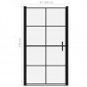 Puertas de ducha de vidrio templado negro 100x178 cm 5