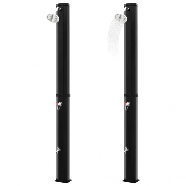 Chuveiro solar de exterior c/ cabeça e torneira 35 L preto M 3