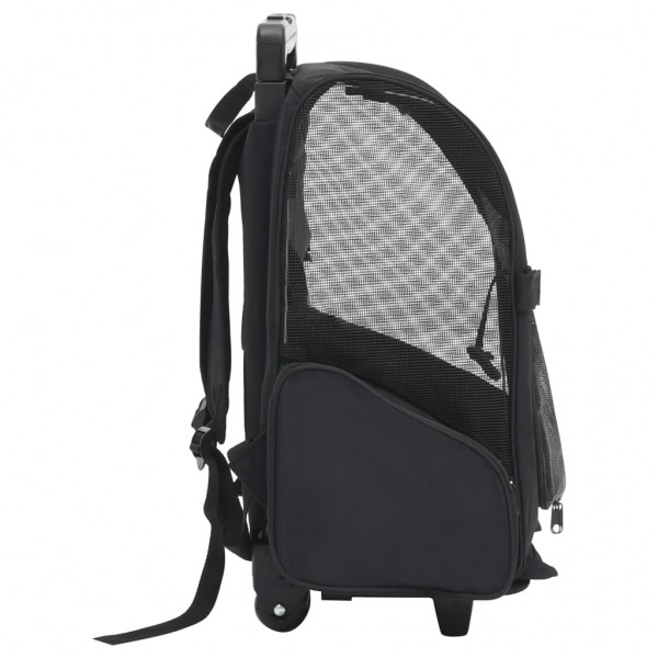 Carrito trolley plegable multiusos para mascotas negro M 2