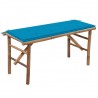Banco de jardín plegable con cojín bambú 118 cm 1