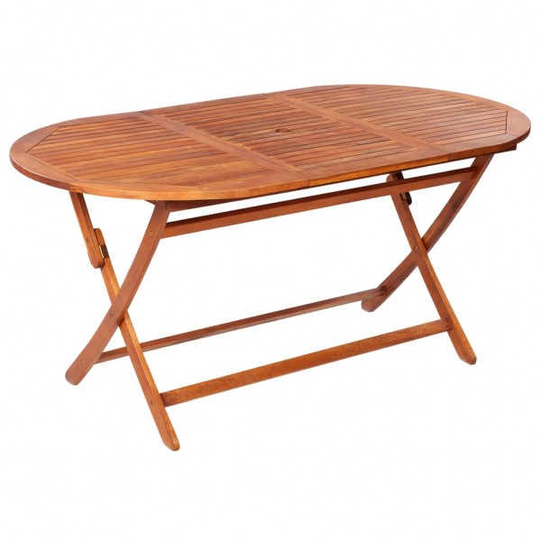 Mesa de jardín plegable madera maciza de acacia 160x85x75 cm D