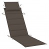 Cojín de tumbona de tela Oxford taupé 186x58x3 cm 1