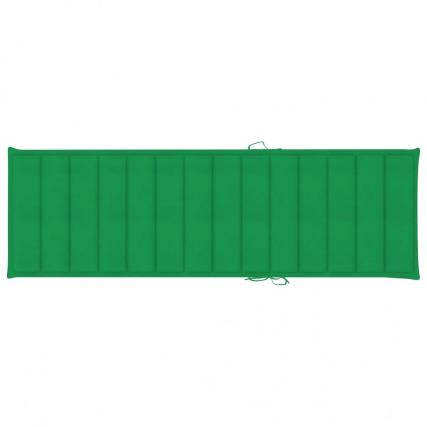Cojín de tumbona de tela Oxford verde 200x60x3 cm M 2