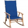 Silla mecedora con cojín bambú 1