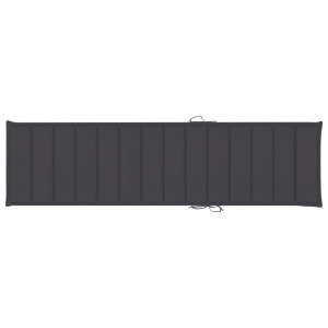 Cojín de tumbona de tela Oxford gris antracita 200x50x3 cm H