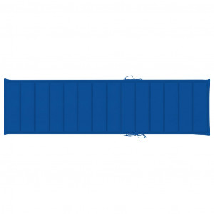 Cojín de tumbona de tela Oxford azul 200x50x3 cm H