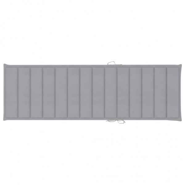 Cojín de tumbona de tela Oxford gris 200x60x3 cm D