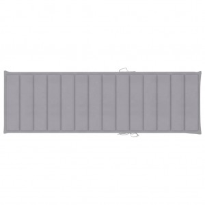 Cojín de tumbona de tela Oxford gris 200x60x3 cm H