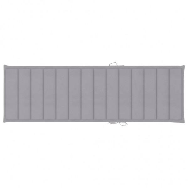 Cojín de tumbona de tela Oxford gris 200x60x3 cm M 2