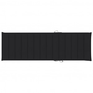 Cojín de tumbona de tela Oxford negro 200x60x3 cm H