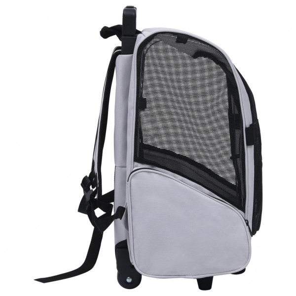 Carrito trolley plegable multiusos para mascotas gris M 3
