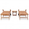 Tumbonas 2 uds con mesa madera maciza de teca 2