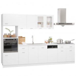 Juego de muebles de cocina 7 piezas aglomerado blanco H
