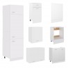 Juego de muebles de cocina 7 piezas aglomerado blanco 4