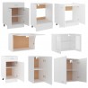Juego de muebles de cocina 8 piezas madera contrachapada blanco 4