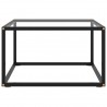 Mesa de centro negra con vidrio templado 60x60x35 cm 2